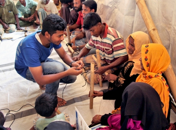 IOM is training Rohingya refugees on how to improve their shelter ahead of monsoon season